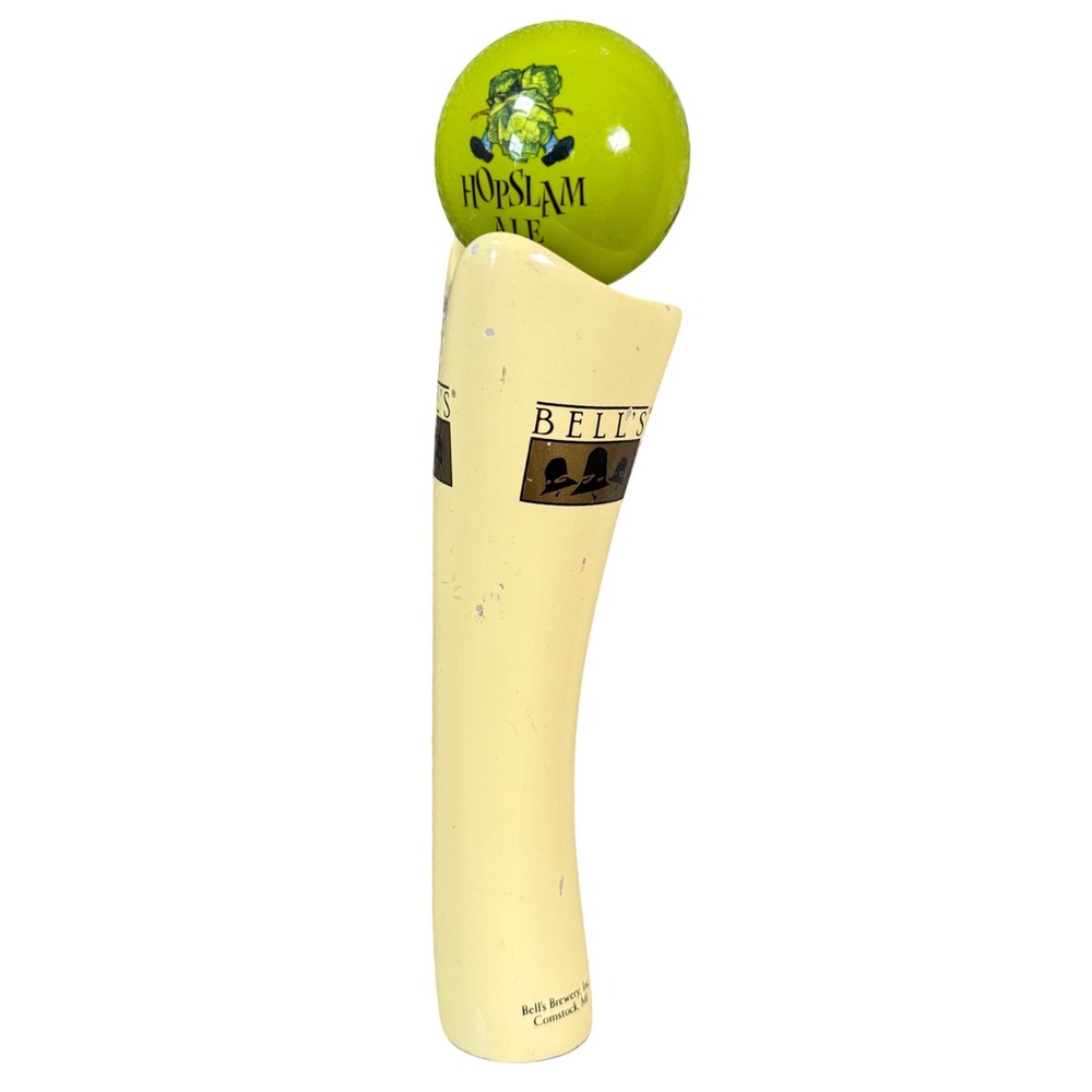 Bell's Brewery Hopslam Ale Beer Tap Handle Cream Green IPA Bar Decor Breweriana